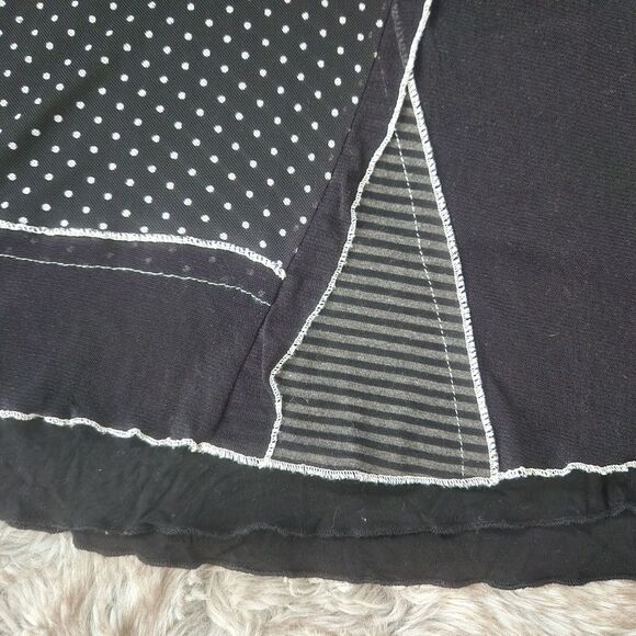 Violet Ruby Patchwork Pattern Mixed Black and White Tunic Tank Top Size Small - Picture 2 of 9